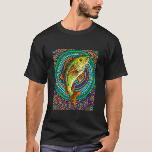 Camiseta Pescando Arte Punteado Tribal Indígena Barra Austr