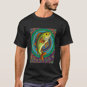 Camiseta Pescando arte tribal indígena de puntos Barra aust