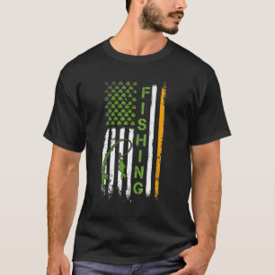 Camiseta Pescando Bandera de EE. UU. del Día de San Patrici