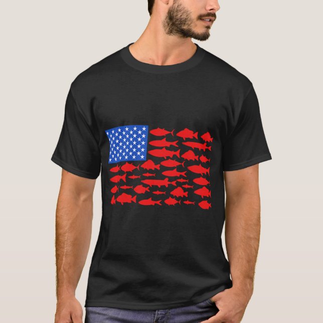 Camiseta Pescando con caña de pescar (Anverso)