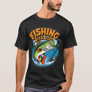 Camiseta Pescando con papá carrete hombres peces regalos ca