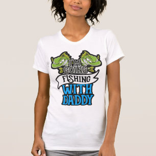 Camiseta Pescando con papi enarbolando regalos para niños