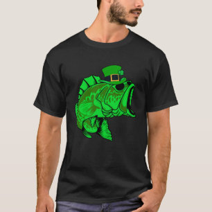 Camiseta Pescando el Día de San Patricio Irlandés Afortunad