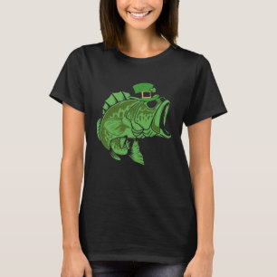 Camiseta Pescando el Día de San Patricio Irlandés Afortunad