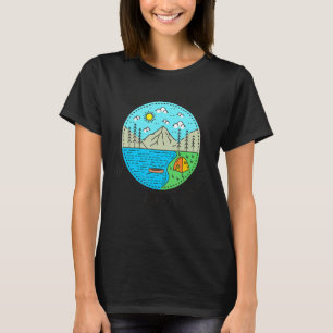 Camiseta Pescando en el campamento Mi lugar feliz Lago Gene
