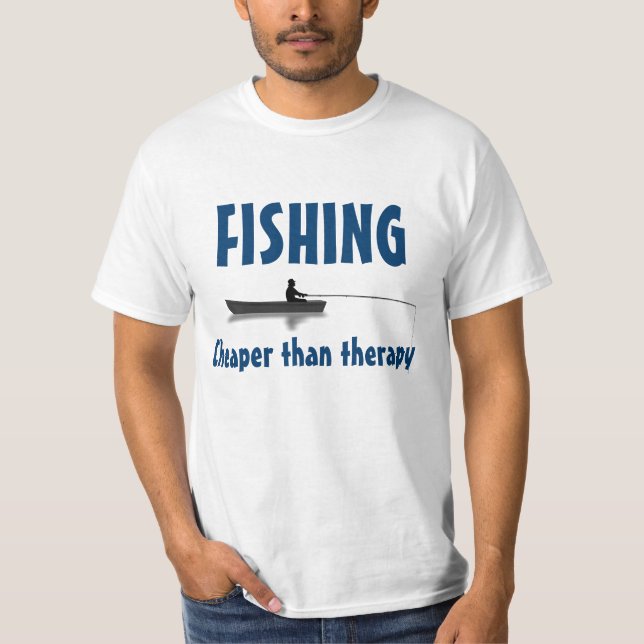 Camiseta "PESCANDO: Más barato que terapia " (Anverso)