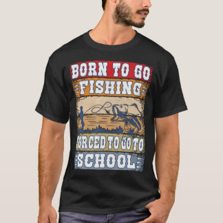 Camiseta Pescando Nacidos Para Ir De Pesca Chicos De Escuel