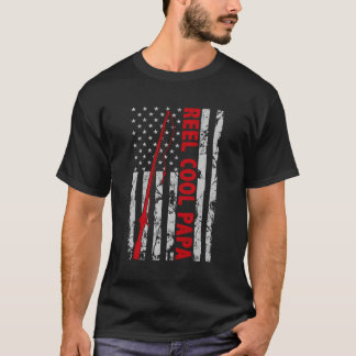 Camiseta Pescando Papa Pescador De Bandera Estadounidense P