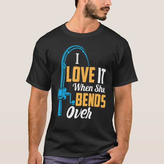 Camiseta Pescando Para Hombres Que Me Encanta Cuando Se Dob (Anverso)