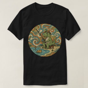 Camiseta Pescando T-Rex - Dinosaurioperador Groovy