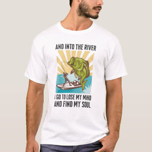 Camiseta Pescando y en el río voy a perder mi mente T-