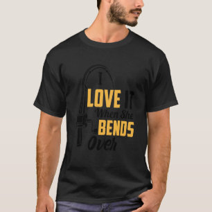 Camiseta Pescar a hombres me encanta cuando se dobla 1