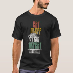 Camiseta Pescar Comer Dormir Pescado Repetir Pescador Lubin
