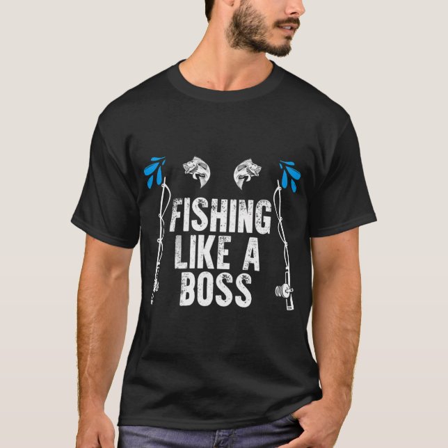 Camiseta Pescar Como Un Jefe De Pesca (Anverso)