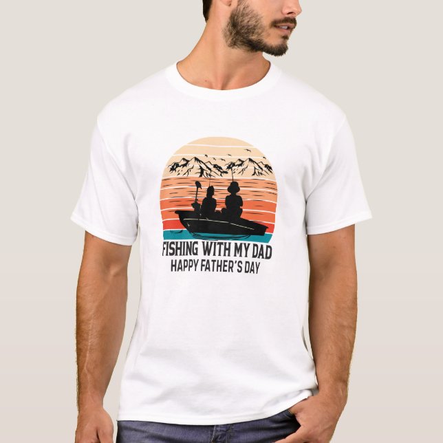 Camiseta Pescar con el feliz día del padre de mi papá (Anverso)