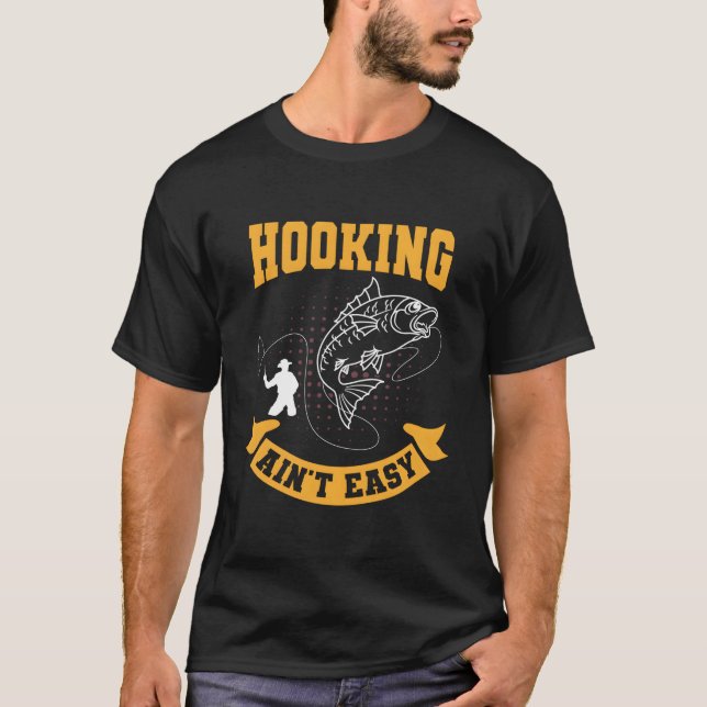 Camiseta Pescar con Mosca Pescador de Mosca No Es Fácil (Anverso)