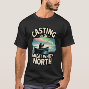 Camiseta Pescar en Canadá Lanzando en el norte en canoa