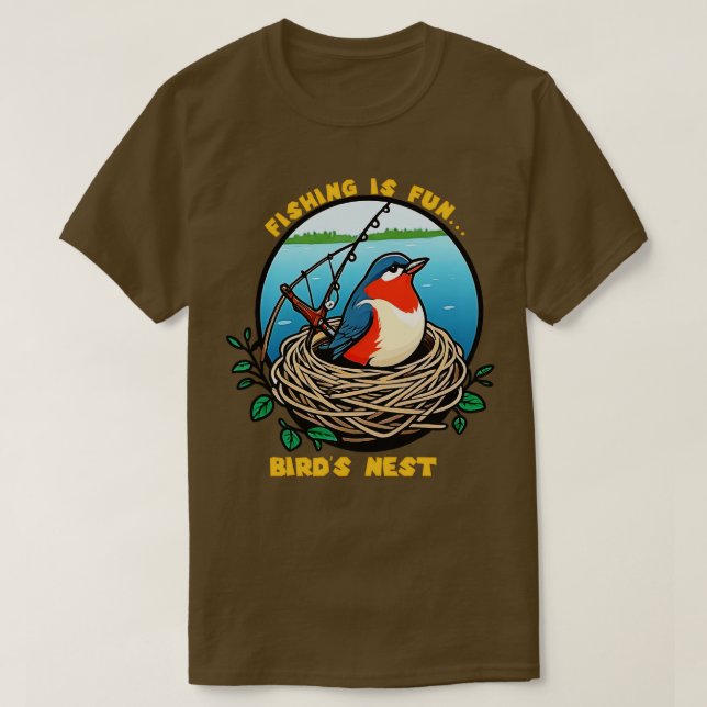 Camiseta Pescar es divertido Aves Nest (Diseño del anverso)