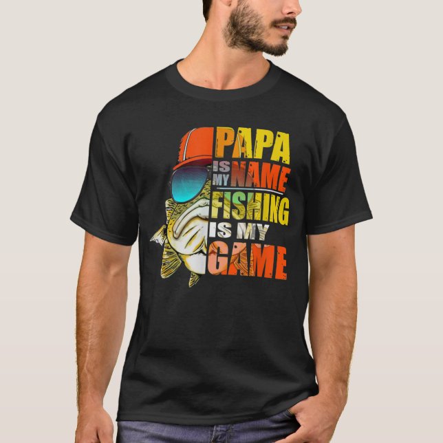 Camiseta Pescar Es Divertido Papá Es Mi Nombre Pescar Es Mi (Anverso)