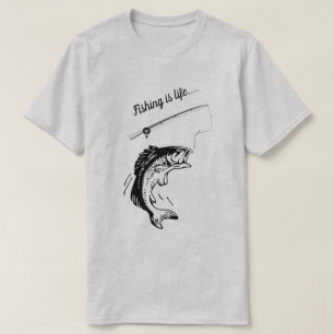 Camiseta Pescar es un gancho de la línea de carrete de pece