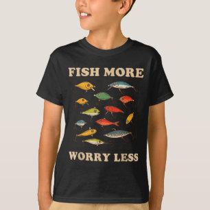 Camiseta Pescar más, preocuparse menos, estilo de vida rela