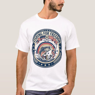 Camiseta Pescar Por La Libertad Patriótico Pasatiempo Retro