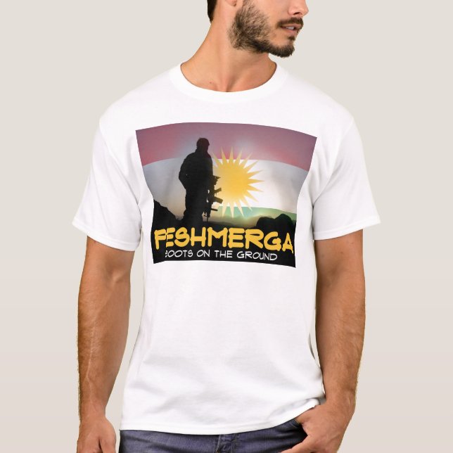 Camiseta Peshmerga - botas en la tierra (Anverso)