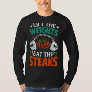 Camiseta Peso del elevador Coma filete Carne Comer Carnívor