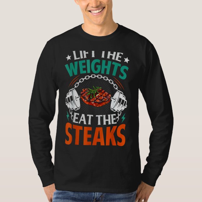 Camiseta Peso del elevador Coma filete Carne Comer Carnívor (Anverso)