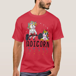Camiseta Peso del gimnasio de Unicornio de Dadicornio Blanc