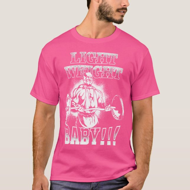 Camiseta Peso ligero Bebé Barbell Bicep Curl Motivación Gym (Anverso)