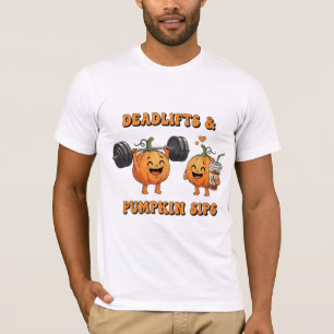 Camiseta Peso muerto y sorbos de calabaza Otoño Fitness