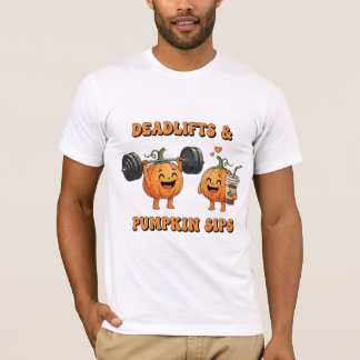 Camiseta Peso muerto y sorbos de calabaza Otoño Fitness
