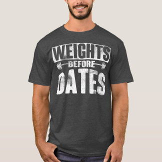 Camiseta Pesos antes de Fechas de levantar el ejercicio car