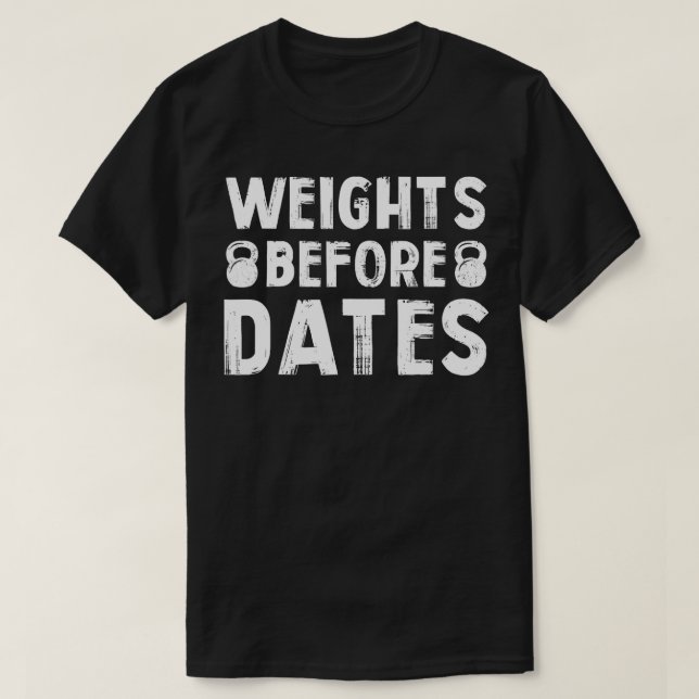 Camiseta Pesos antes de Fechas de levantar el ejercicio car (Diseño del anverso)