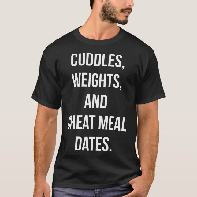 Camiseta Pesos, charcutería, fechas de comidas de comida en (Anverso)