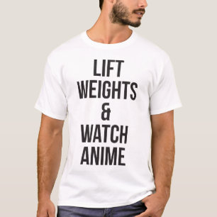 Camiseta Pesos De Elevación Y Ver Anime - Gimnasio Inspirad