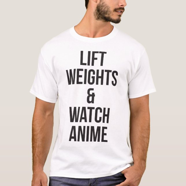 Camiseta Pesos De Elevación Y Ver Anime - Gimnasio Inspirad (Anverso)