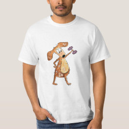 Camiseta Pesos de levadura de perro marrón chiflado