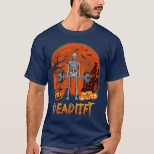 Camiseta Pesos divertidos para levantar el esqueleto de Hal
