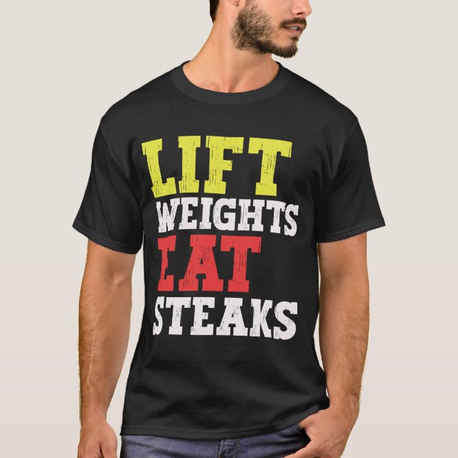 Camiseta Pesos elevadores Comer Steaks Carnivore Weightlify (Anverso)
