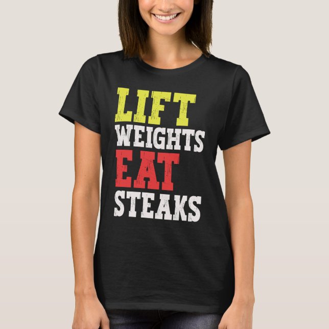 Camiseta Pesos elevadores Comer Steaks Carnivore Weightlify (Anverso)