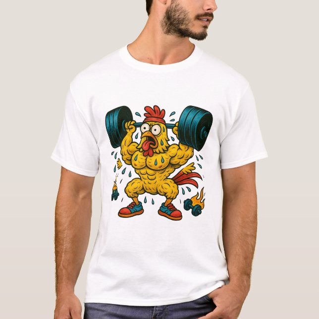 Camiseta Pesos fuertes de elevación del pollo (Anverso)