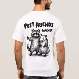 Camiseta Pest Friends Forever Black Print Front & Back