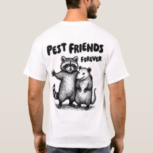 Camiseta Pest Friends Forever Black Print Front & Back