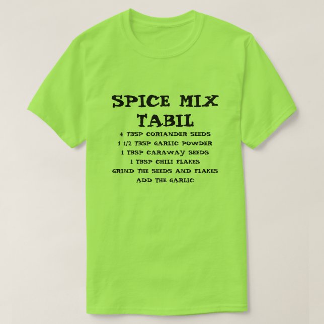 Camiseta Pestaña de mezcla de especias (Diseño del anverso)