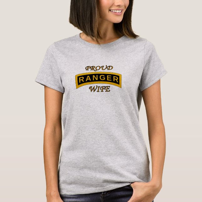 Camiseta Pestaña Escuela de Ranger del Ejército - Esposa Or (Anverso)