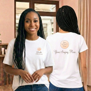 Camiseta Pestañas Logo Empresa Nombre Empleado Script Marró