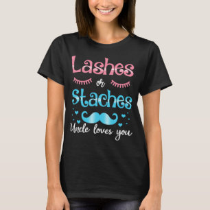Camiseta Pestañas o Bigotes Tío te Ama Revelación de Género