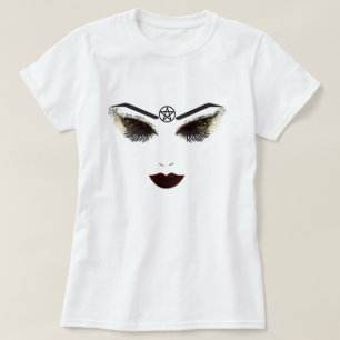 Camiseta Pestañas y Labios Oscuros Maquillaje Belleza Pentá